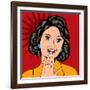 Pop Art Illustration of a Laughing Woman-Eva Andreea-Framed Art Print