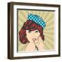 Pop Art Illustration of a Sad Woman-Eva Andreea-Framed Art Print