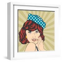 Pop Art Illustration of a Sad Woman-Eva Andreea-Framed Art Print