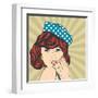 Pop Art Illustration of a Sad Woman-Eva Andreea-Framed Art Print