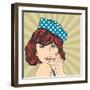 Pop Art Illustration of a Sad Woman-Eva Andreea-Framed Art Print