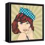 Pop Art Illustration of a Sad Woman-Eva Andreea-Framed Stretched Canvas