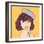 Pop Art Illustration of a Sad Woman-Eva Andreea-Framed Art Print