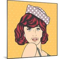 Pop Art Illustration of a Sad Woman-Eva Andreea-Mounted Art Print