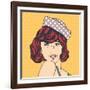 Pop Art Illustration of a Sad Woman-Eva Andreea-Framed Art Print