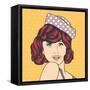 Pop Art Illustration of a Sad Woman-Eva Andreea-Framed Stretched Canvas