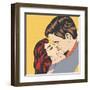 Pop Art Kissing Couple-Eva Andreea-Framed Art Print