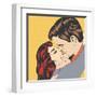 Pop Art Kissing Couple-Eva Andreea-Framed Art Print