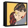 Pop Art Kissing Couple-Eva Andreea-Framed Stretched Canvas