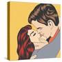 Pop Art Kissing Couple-Eva Andreea-Stretched Canvas