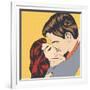 Pop Art Kissing Couple-Eva Andreea-Framed Art Print