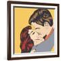 Pop Art Kissing Couple-Eva Andreea-Framed Art Print