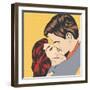 Pop Art Kissing Couple-Eva Andreea-Framed Art Print