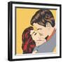 Pop Art Kissing Couple-Eva Andreea-Framed Art Print