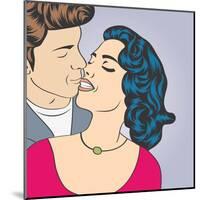 Pop Art Kissing Couple-Eva Andreea-Mounted Art Print