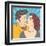 Pop Art Kissing Couple-Eva Andreea-Framed Art Print