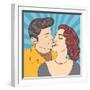 Pop Art Kissing Couple-Eva Andreea-Framed Art Print