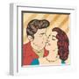 Pop Art Kissing Couple-Eva Andreea-Framed Art Print