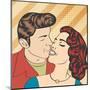 Pop Art Kissing Couple-Eva Andreea-Mounted Art Print