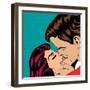 Pop Art Kissing Couple-Eva Andreea-Framed Art Print