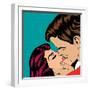 Pop Art Kissing Couple-Eva Andreea-Framed Art Print