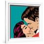 Pop Art Kissing Couple-Eva Andreea-Framed Art Print