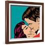 Pop Art Kissing Couple-Eva Andreea-Framed Art Print