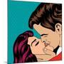 Pop Art Kissing Couple-Eva Andreea-Mounted Art Print