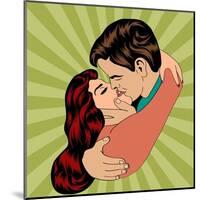 Pop Art Kissing Couple-Eva Andreea-Mounted Art Print