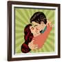 Pop Art Kissing Couple-Eva Andreea-Framed Art Print