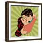 Pop Art Kissing Couple-Eva Andreea-Framed Art Print