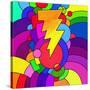 Pop Art Lightening Bolt-Howie Green-Stretched Canvas