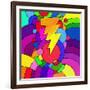 Pop Art Lightening Bolt-Howie Green-Framed Giclee Print