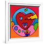 Pop Art Lightning Heart Circle-Howie Green-Framed Giclee Print