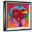 Pop Art Lightning Heart Circle-Howie Green-Framed Giclee Print