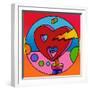 Pop Art Lightning Heart Circle-Howie Green-Framed Giclee Print