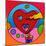 Pop Art Lightning Heart Circle-Howie Green-Mounted Giclee Print