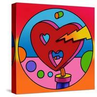 Pop Art Lightning Heart Circle-Howie Green-Stretched Canvas