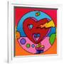 Pop Art Lightning Heart Circle-Howie Green-Framed Giclee Print