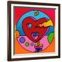 Pop Art Lightning Heart Circle-Howie Green-Framed Giclee Print