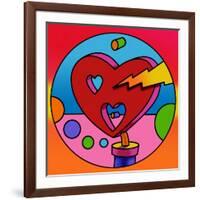 Pop Art Lightning Heart Circle-Howie Green-Framed Giclee Print