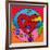 Pop Art Lightning Heart Circle-Howie Green-Framed Giclee Print