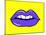 Pop Art Lips Isolated. Warhol Style Poster. Dot Background, Raster Effect. Vector Fashion Illustrat-oksanka007-Mounted Art Print