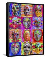 Pop Art Masks-Howie Green-Framed Stretched Canvas