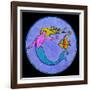 Pop Art Mermaid Circle-Howie Green-Framed Giclee Print