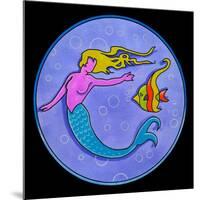 Pop Art Mermaid Circle-Howie Green-Mounted Giclee Print