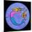 Pop Art Mermaid Circle-Howie Green-Mounted Giclee Print