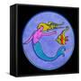 Pop Art Mermaid Circle-Howie Green-Framed Stretched Canvas