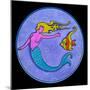 Pop Art Mermaid Circle-Howie Green-Mounted Giclee Print