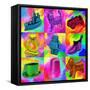 Pop Art Monopoly Pieces-Howie Green-Framed Stretched Canvas
